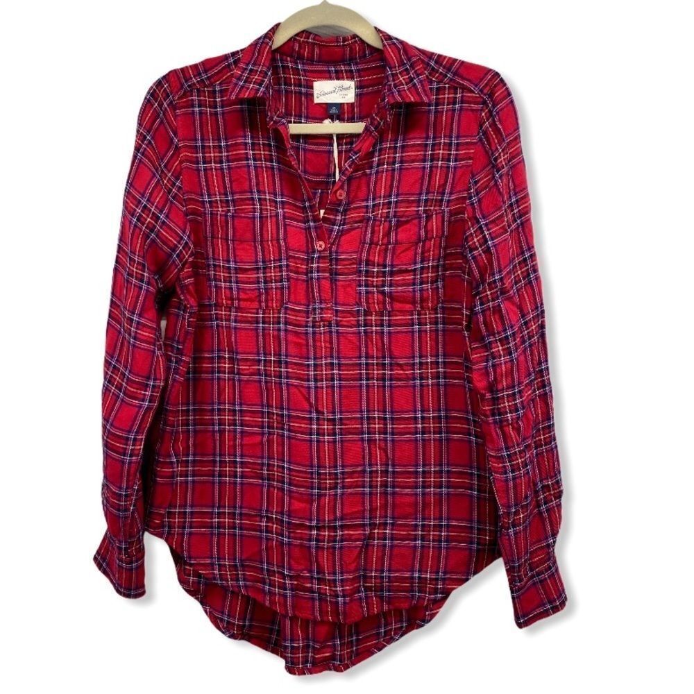 Universal Thread Womens Red Flannel Shirt XS NEW